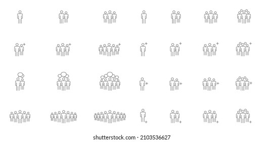 People Icons Line Work Group Team Vektorgrafik