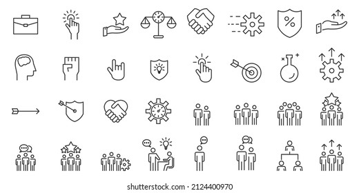 People Icons Line Work Group Team Business Vector