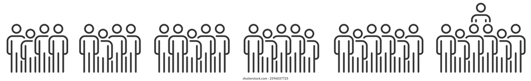People Icons Line Work Group Team Business, People Vector Icon, Group Of People Icon, Team People Icon, Persons Symbol,
 Set Using In Web Site Logo App UI Infographics Report, Vector Illustration