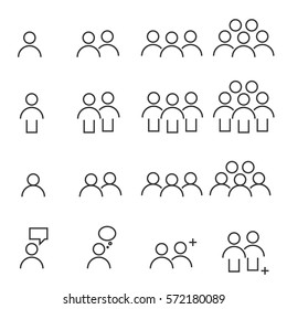 People Icons Line Work Group Team Vector