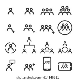 People Icons Line work group Team Vector