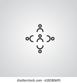 People Icons Line work group Team Vector
