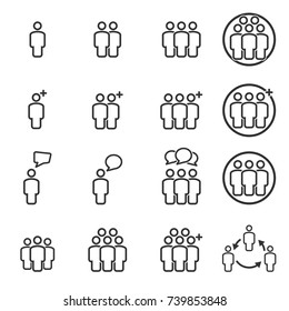 People Icons Line work group Team Vector