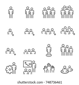 People Icons Line Work Group Team Vector