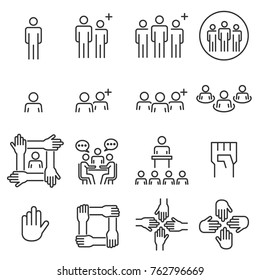 People Icons Line Work Group Team Vector
