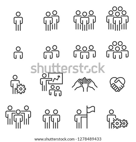 People Icons Line Work Group Team Vector