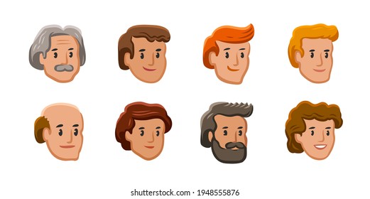 People icons. Male and female faces avatars in flat style. Vector illustration