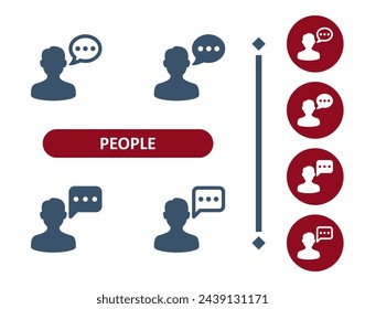 People Icons. Man, User, Avatar, Talking, Chat Bubble, Speech Bubble Icon. Professional, 32x32 pixel perfect vector icon.