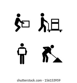 People icons: manual work postures.