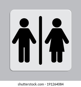 people icons on a grey flat button