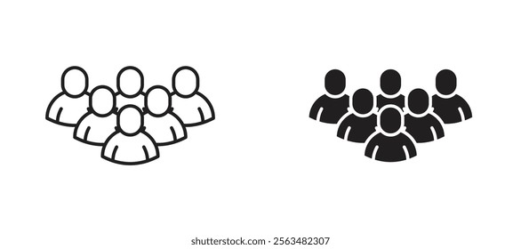 People icons in outline and fill. vector illustration for ui.