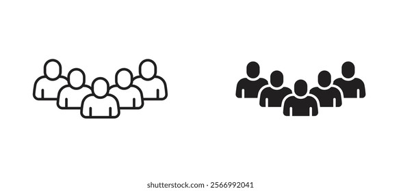 People icons in outline and fill. vector illustration for ui.