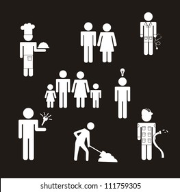 people icons over blackground. vector illustration