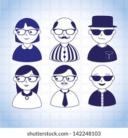 people icons over blue background vector illustration