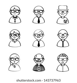 people icons over white background vector illustration