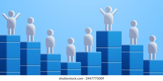 people icons person symbols for infographic human figures on statistic graph horizontal
