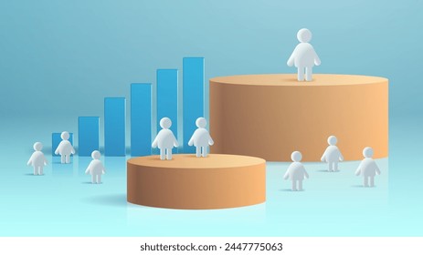 people icons person symbols for infographic human figures near statistic graph and diagrams horizontal