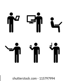People icons. Personal information technology concepts.