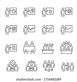 people icons presentation work business vector illustration