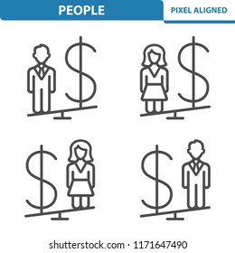 People Icons. Professional, pixel perfect icons, EPS 10 format. Designed at 32x32 pixel size. 5x magnification for preview.