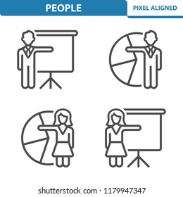 People Icons. Professional, pixel perfect icons, EPS 10 format. Designed at 32x32 pixel size. 5x magnification for preview.