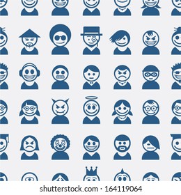 People icons. Seamless pattern.