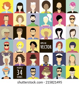 People icons. People icons set.