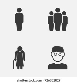People Icons Set. Collection Of Member, Scientist, Old Woman And Other Elements. Also Includes Symbols Such As Man, Unity, User.