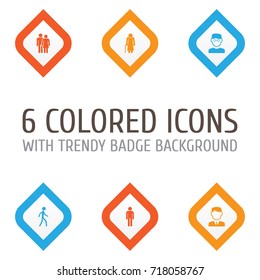 People Icons Set. Collection Of Old Woman, Gentleman, Work Man And Other Elements. Also Includes Symbols Such As Smart, Grandma, Gentleman.