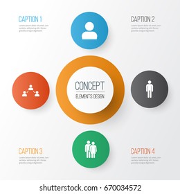People Icons Set. Collection Of User, Gentleman, Beloveds And Other Elements. Also Includes Symbols Such As Avatar, Couple, Man.