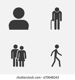 People Icons Set. Collection Of User, Beloveds, Grandpa Elements. Also Includes Symbols Such As Avatar, Woman, User.