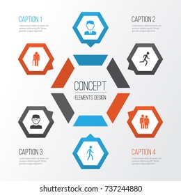 People Icons Set. Collection Of Work Man, Scientist, Jogging And Other Elements. Also Includes Symbols Such As Work, Smart, Jogging.