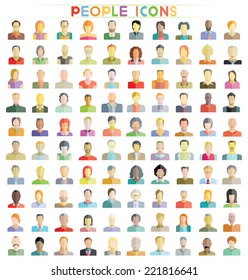 people icons set, people flat design icons