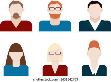 People Icons Set. Flat Style Modern Design. Illustration