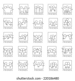 People Icons Set - Isolated On White Background - Vector Illustration, Graphic Design Editable For Your Design