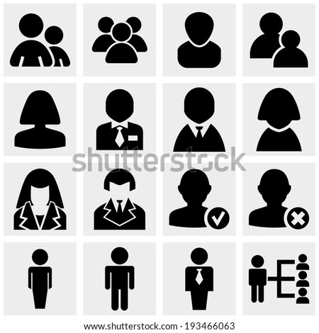 People icons set on gray 