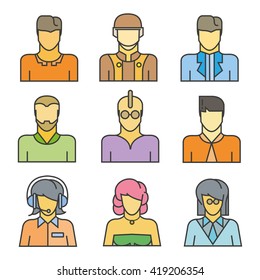 people icons set, profession icons