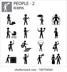 People icons set (professions, actions, gestures)