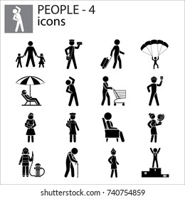 People icons set (professions, actions, gestures)
