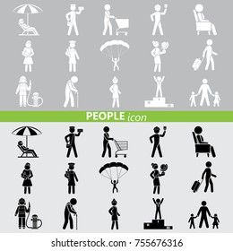 People icons set (professions, actions, gestures)