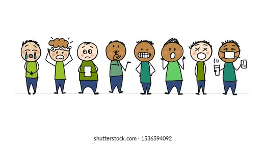 People icons set. Sketch for your design. Vector illustration