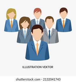 Juego De Iconos De La Gente. Concepto de equipo. Diseño moderno de estilo plano. Ilustración vectorial