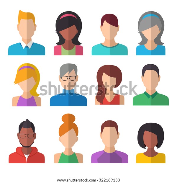 People Icons Set Team Concept Flat Stock Vector (Royalty Free) 322189133