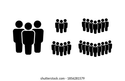 People icons set. Team icon. Group of people. Illustration. Vector EPS 10. Isolated on white background.