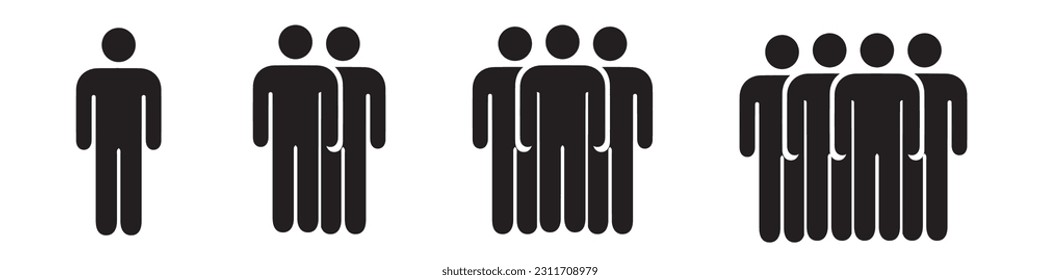 People icons set. Team icon collection. Persons symbol set. People crowd team and population icon - stock vector.EPS 10