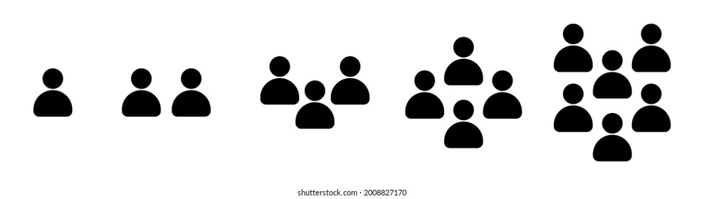 People icons set in trendy flat style. Team infographics symbol for web design, logo, applications on white background