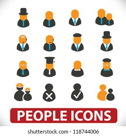 people icons set, vector