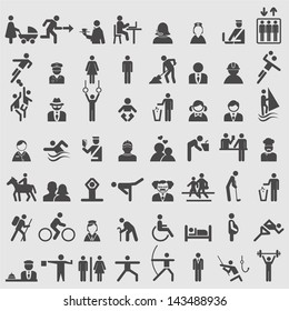 People icons set. Vector