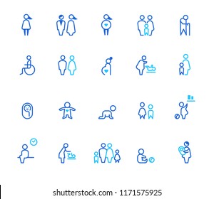 People icons, simple line set