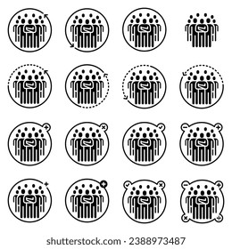 People Icons  Solid Glyph Work Group Team Vector Set , Person , partner, Worker Employee